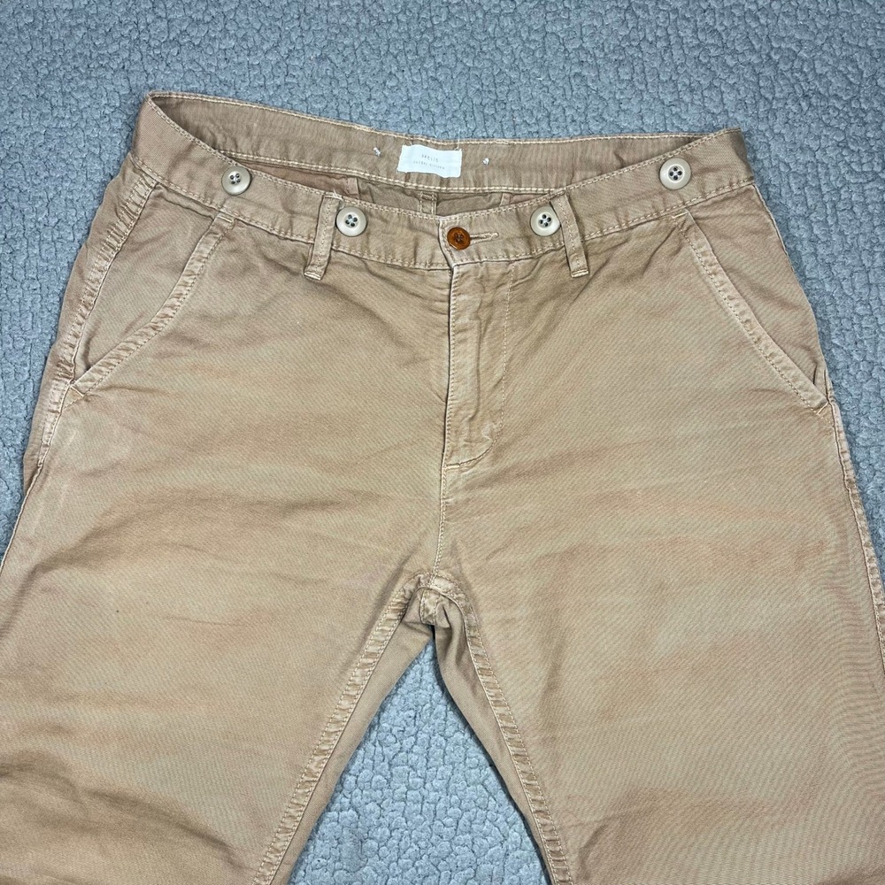 Apolis Global Citizen Pants Men 31 Straight Leg Cotton Canvas Tan Made in USA - Picture 2 of 14